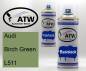 Preview: Audi, Birch Green, L511: 400ml Sprühdose + 400ml Klarlack - Set, von ATW Autoteile West.